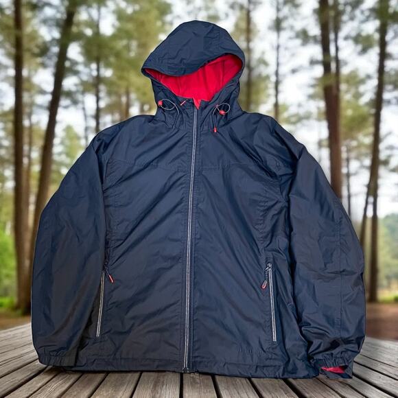LL Bean Maritime Windbreaker Jacket Lined Womens Medium Hooded Pockets OHVV5 - Picture 1 of 12
